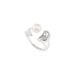 Lucky Bean Pearl Women's Geometric Irregular High End Silver Open Versatile Finger Ring Trendy_ipsvogv.com