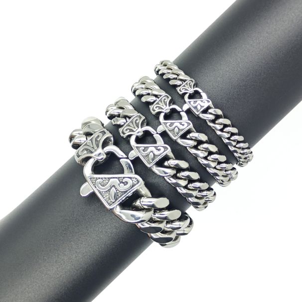 Hot Selling Personalized Men's Stainless Steel Encrypted Arc Cuban Bracelet With Unique Head And Tail Clasp_ipsvogv.com