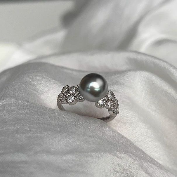 S Pure Silver Zircon Pearl Ring, Female Niche Design, Ins High-end Temperament, Light Luxury, Sweet And Simple Ring_ipsvogv.com