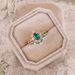 Sanjie Emerald Alloy Inlaid With Green Zircon Rose Gold Pair Ring_ipsvogv.com