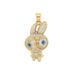 Trendy Hip-Hop Jewelry Gold-Plated Full Diamond Rabbit Pendant Fashion Versatile Titanium Steel Necklace Accessories_ipsvogv.com