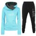 Women's Clothing Women's sweater suit, hoodie, two piece set, electrocardiogram, love map, trendy new style, women's trousers, long sleeves_ipsvogv.com