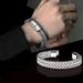 Hip Hop Stainless Steel Front Back Men's Bracelet, Simple And Domineering, Punk High-end Feeling, Cuban Bracelet Trend_ipsvogv.com
