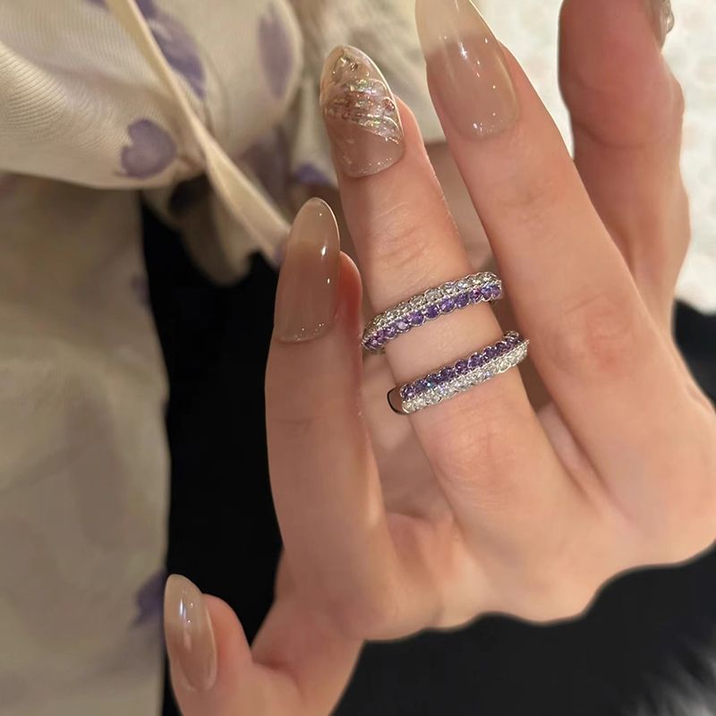 Japanese Korean Zircon Diamond Arranged Contrasting Color For Women, Light Niche Luxury, Simple And Unique Temperament,_ipsvogv.com