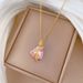 】 Pink 【 Love Rose Fashionable Light Luxury Temperament Gorgeous Full Diamond Necklace Women's Versatile Clavicle Chain 【 】_ipsvogv.com