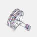new Double Row Color Zircon Stacking Ring Female S925 Silver Inlaid Rainbow Zircon Ring Brooch Two Wear_ipsvogv.com