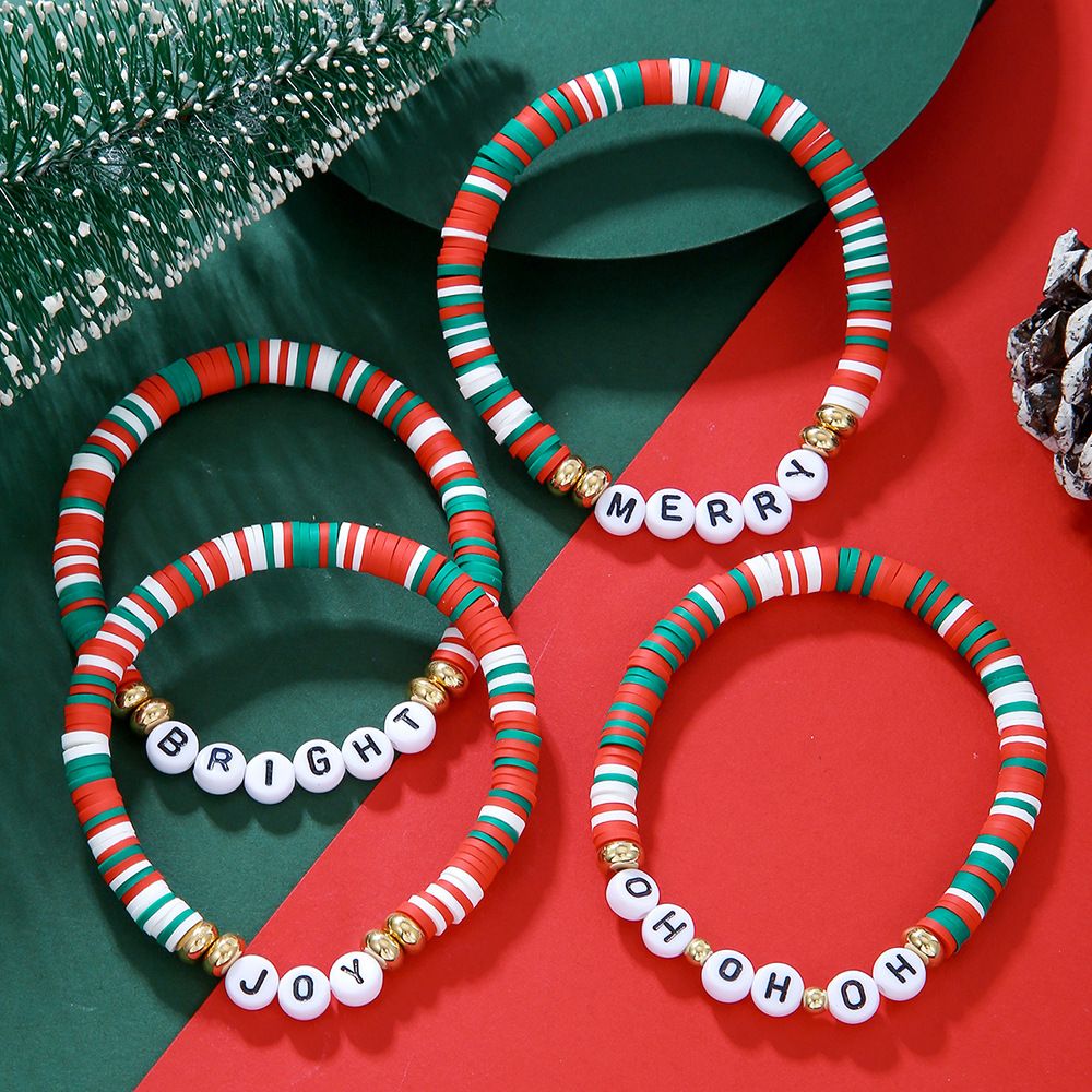 Christmas Bracelet Set Holiday Jewelry Snowman Santa Claus Bracelet Gift_ipsvogv.com