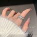 Zirconia Starry Star Romantic River Sparkling Sky Wide Edge Open End High Grade Light Luxury Finger Ring, Niche Design Ring,_ipsvogv.com