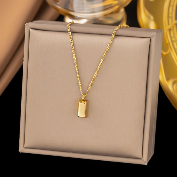 Small Brick Round Bead Titanium Steel Necklace, Versatile For Women, New Gold Collarbone Chain, Simple Pendant That Does_ipsvogv.com