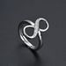 Unisex Simple Diamond Zircon CZ Infinity Symbol Ring Women's 8 Shaped Ring Opening Design Adjustable_ipsvogv.com