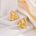 Trendy Fashionable Geometric Woven Striped Simple And Versatile, Triangular Square Lines, Textured Earrings, Earrings_ipsvogv.com