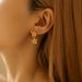 S925 silver needle anti allergic classic flower chain design niche gold temperament earrings plated with K real gold_ipsvogv.com