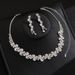 2025 Necklace And Earring Bridal Fashion Full Diamond Jewelry Two-Piece Set_ipsvogv.com