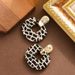 Fashion Leopard Print Large Circle Acrylic Resin For Women, Light Luxury High-end Silver Needle Earrings_ipsvogv.com