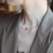 Love White Shell Gold Pendant Titanium Steel Necklace Women's Non Fading French Light Luxury Simple Collarbone Chain_ipsvogv.com