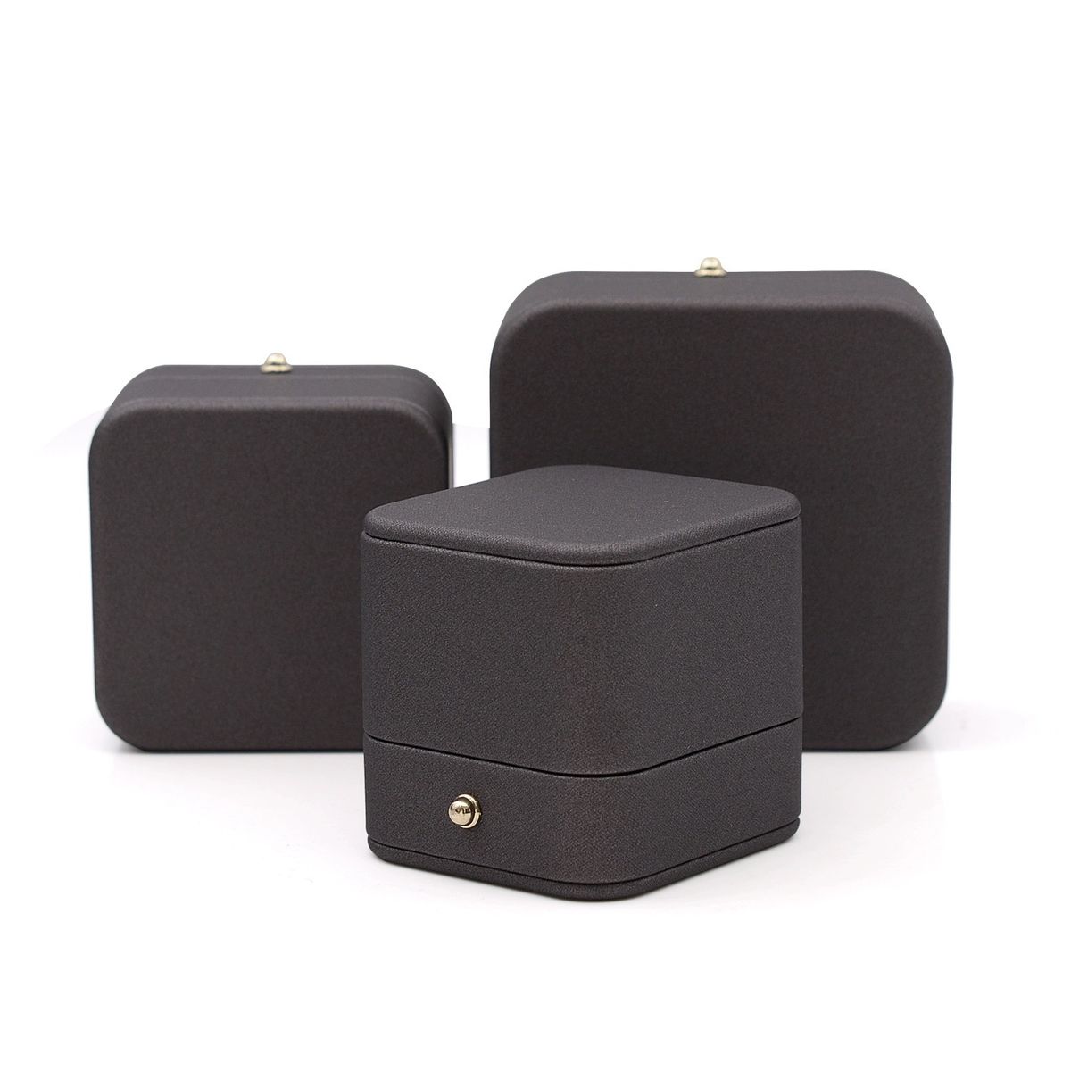 Light Luxury Gray Blue Jewelry Box PU Leather Wedding Ring Box Bracelet Necklace Pendant Gift Empty Box_ipsvogv.com