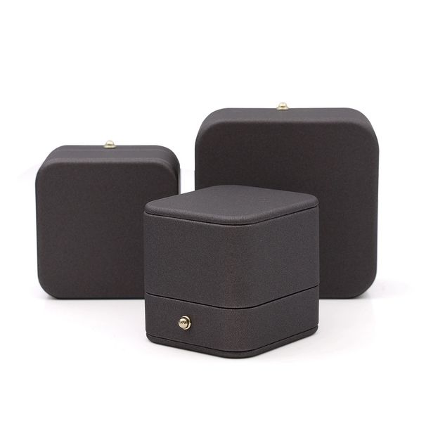 Light Luxury Gray Blue Jewelry Box PU Leather Wedding Ring Box Bracelet Necklace Pendant Gift Empty Box_ipsvogv.com