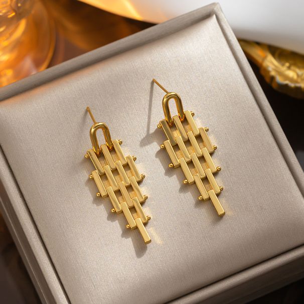 Geometric trapezoidal metal earrings for women's fashion, exaggerated personality, niche design, earrings, temperament,_ipsvogv.com