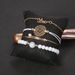 Accessories Hollow Flower LOVE Letter Metal Ball Beaded Pattern Bracelet Set Of 4_ipsvogv.com