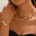 Ladies' Wind Jewelry Set Liquid Lava Metal Twisted Design Collar Bracelet High Grade Necklace_ipsvogv.com
