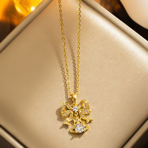 Empress Dowager Dowager Saturn Necklace with Zircon for Women, a niche design for high-end and versatile pendants_ipsvogv.com
