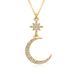 Light Luxury Copper Plated Colored Zircon Moon Love Pendant Necklace Female Niche Internet Celebrity Versatile Necklace_ipsvogv.com