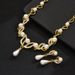 Pinduoduo Pearl Women's Fashion Elegant Alloy Water Drop Shape Bridal Dress Accessories Necklace Earrings Set_ipsvogv.com