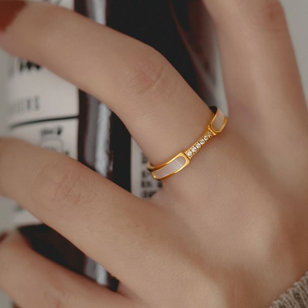 Women's ring diamond diamond titanium steel ring tide match not fade ring_ipsvogv.com