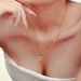 Women's Jewelry Heart-shaped Handmade Zircon Double Clavicle Necklace Bracelet Set Titanium Steel PVD Electroplated Real Gold Color Preservation_ipsvogv.com