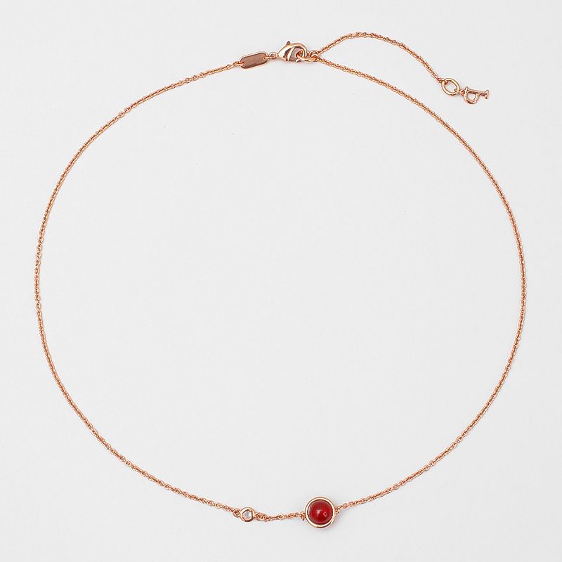 Rose Gold Minimalist Transport Bead Necklace, Fashionable Niche Zircon Collarbone Chain, Korean Instagram Popular Light_ipsvogv.com