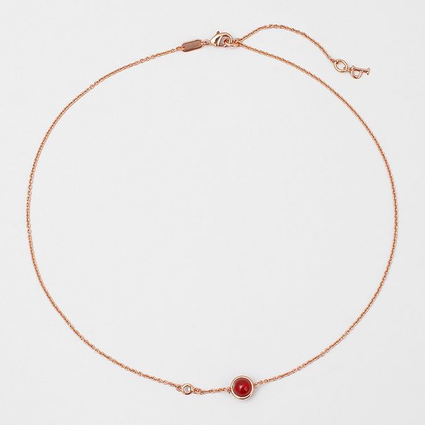 Rose Gold Minimalist Transport Bead Necklace, Fashionable Niche Zircon Collarbone Chain, Korean Instagram Popular Light_ipsvogv.com