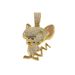Men’s Jewelry Set Fashion New Alloy Cartoon Animal Jerry Full Diamond Three Dimensional Pendant Necklace Fashionable And Versatile Men's Accessories_ipsvogv.com