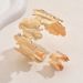 Fashionable OL Women's Bracelet Ring Set, Personalized Metal Leaf Bracelet, Versatile, High End, Handmade for Women_ipsvogv.com