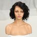 Black wig 12-inch fluffy afro with a partial forehead lace full headpiece Human hair_ipsvogv.com