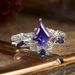 style New Irregular Diamond Female Ins Creative Blue Silver Matching Ring_ipsvogv.com