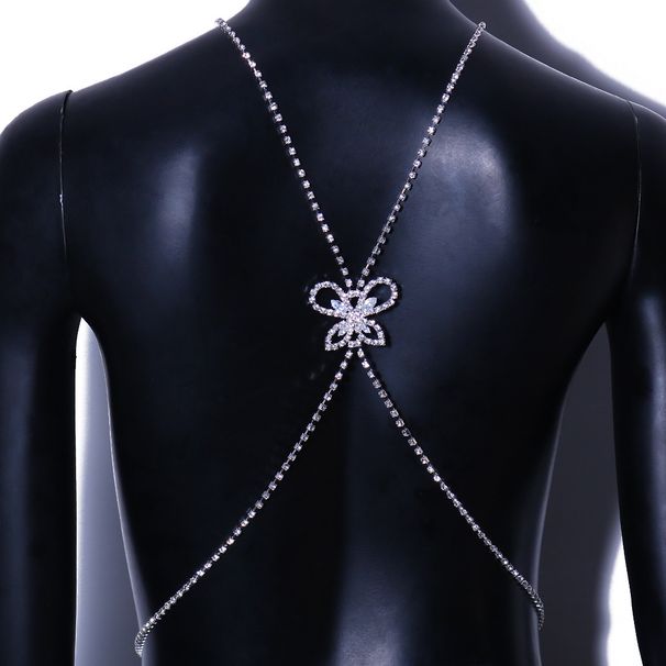 jewelry sexy butterfly rhinestone Back chain cross wedding full diamond body chain Back chain_ipsvogv.com