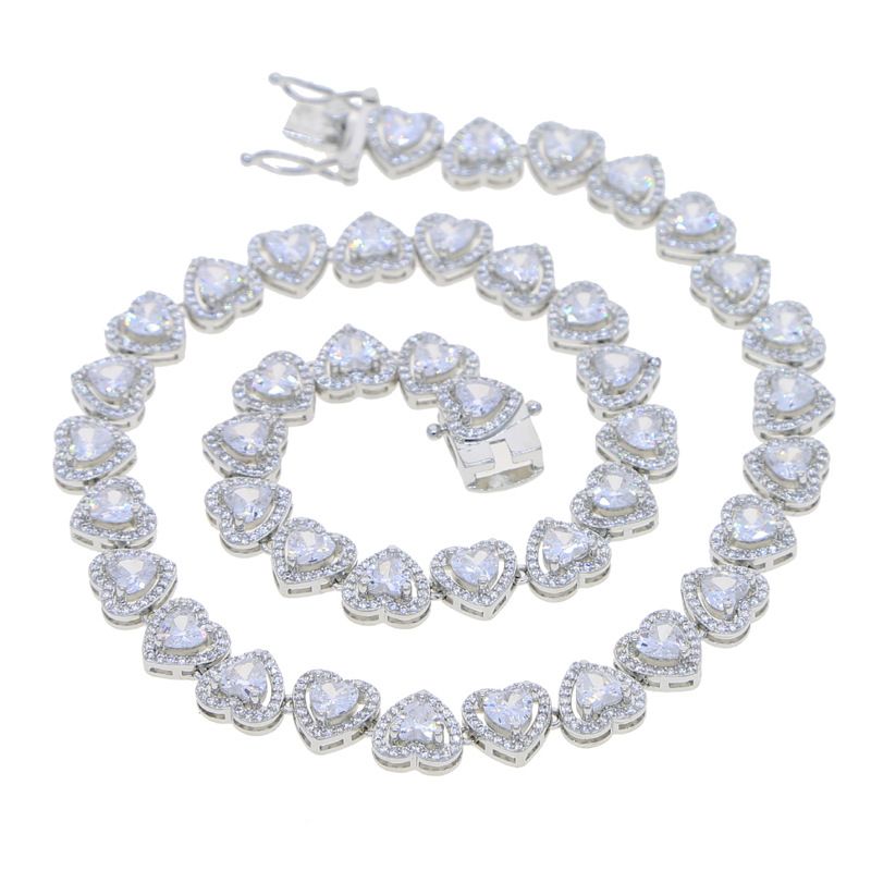 Women's Jewelry Heart Shaped Zircon Necklace Fashion Trend Inlaid Zircon Women's Necklace_ipsvogv.com