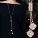 Fashion Necklaces Crystal Jewelry Clover Leaves Necklace Pendant Long Sweater Twist Chain For Women_ipsvogv.com