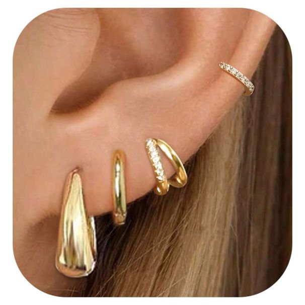 Women’s Jewelry Set Fashion Hot Sale Real Gold Brass Electroplating Fashionable And Simple Micro Inlaid Zircon Earrings Temperament Versatile Earrings_ipsvogv.com