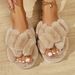 Fluffy slippers Female autumn and winter wear non-slip indoor thick bottom home furry moon cotton slippers_ipsvogv.com