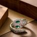 Internet Celebrity Fashion Diamond Studded Snake With Female Niche Design, Non Fading And Adjustable Opening Ring_ipsvogv.com