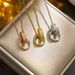 New Double Ring Buckle Necklace for Women's Luxury Light Luxury INS. Cool and Simple Titanium Steel Lock Bone Chain with_ipsvogv.com