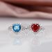 Cao Shi Live New Trend Topa Blue Zircon Ocean Heart Shaped Pendant Ring Earring Set For Women_ipsvogv.com