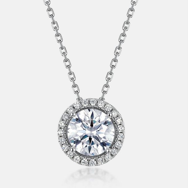 hot Collection Full Of Colorful Gemstones Moissanite Necklace Female S925 Silver D Grade Moissanite Clavicle Chain Simple And Fashionable_ipsvogv.com
