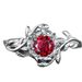 Yiwu Sanjie's New RING Alloy Inlaid With Red Zircon Ring, Creative Rose Women's Diamond Ring_ipsvogv.com