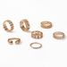 New Bohemian Style With Diamond And Hollowed Out Super Immortal Light Luxury 7-piece Ring Set_ipsvogv.com