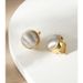 S925 Sterling Silver Niche Design Silk Two-color Ear Buckle Simple INS Earrings Ear Jewelry_ipsvogv.com