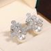 Cao Shi Flower Pearl Earrings For Women's Elegant Temperament, Fresh Accessories, Small Fragrant Style_ipsvogv.com