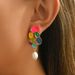 Fashionable Women's Earrings Personalized Colorful Oil Drop Design Flower Earrings Versatile Pearl Earrings For Women_ipsvogv.com