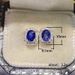 Cao Shi Court French Elegant Small Earrings, Copper Set With Four Claws, Oval Shaped Sapphire Blue Zircon Mini Earrings_ipsvogv.com